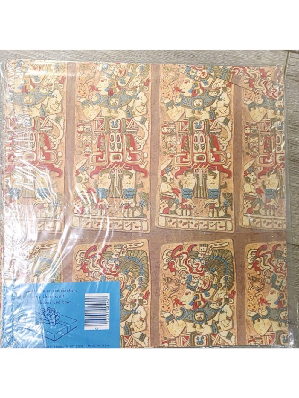 Vtg Charm Craft K'inich Janaab Mayan King Mexico Gfit Wrapping Paper Scrapbook - Picture 4 of 4